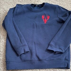 Navy Blue Lobster Embroidered Men's Sweater